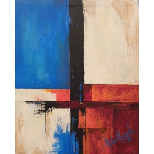 Aisha Mahmood, 18 x 24 Inch, Acrylic on Canvas, Abstract Painting, AC-AIMD-096